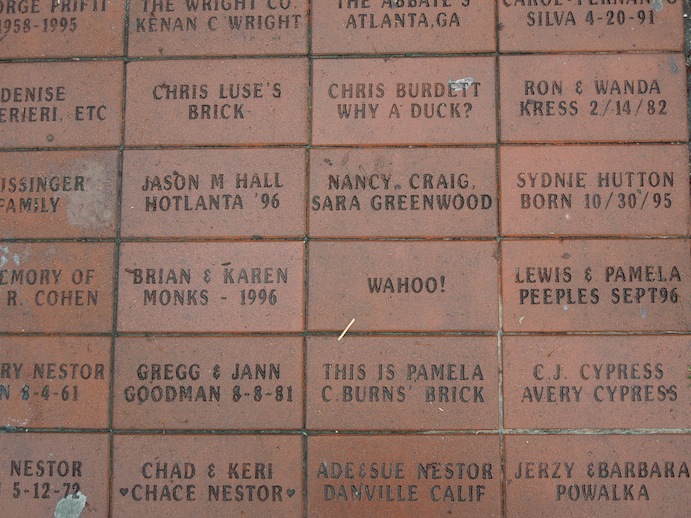 Bricks from Atlanta Olympic Park - Wahoo!