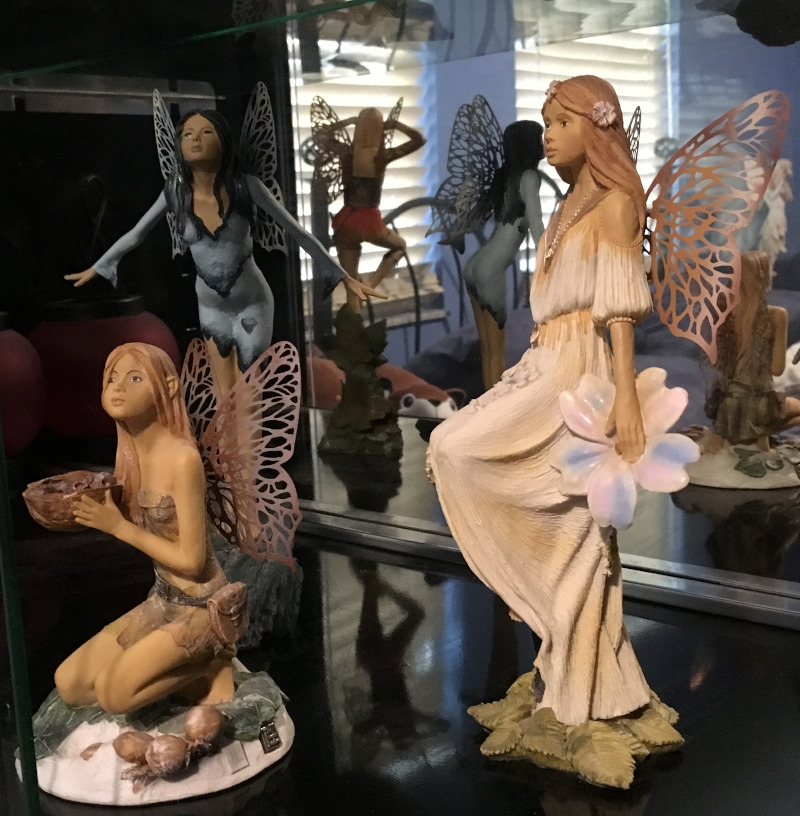 Three fairy statuettes by Clarecraft